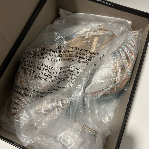 Betsey Johnson SB-ALI Rhinestone Embellished T-Strap Heels - Picture 9 of 10